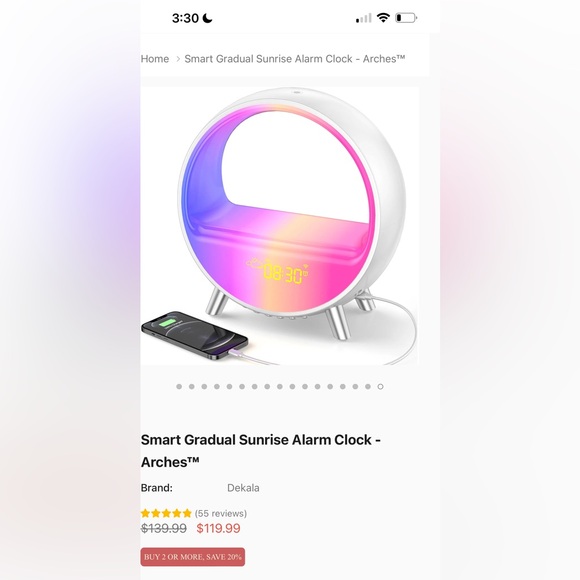 Dekala Smart Gradual Sunrise Alarm Clock - Arches™ - Picture 2 of 3